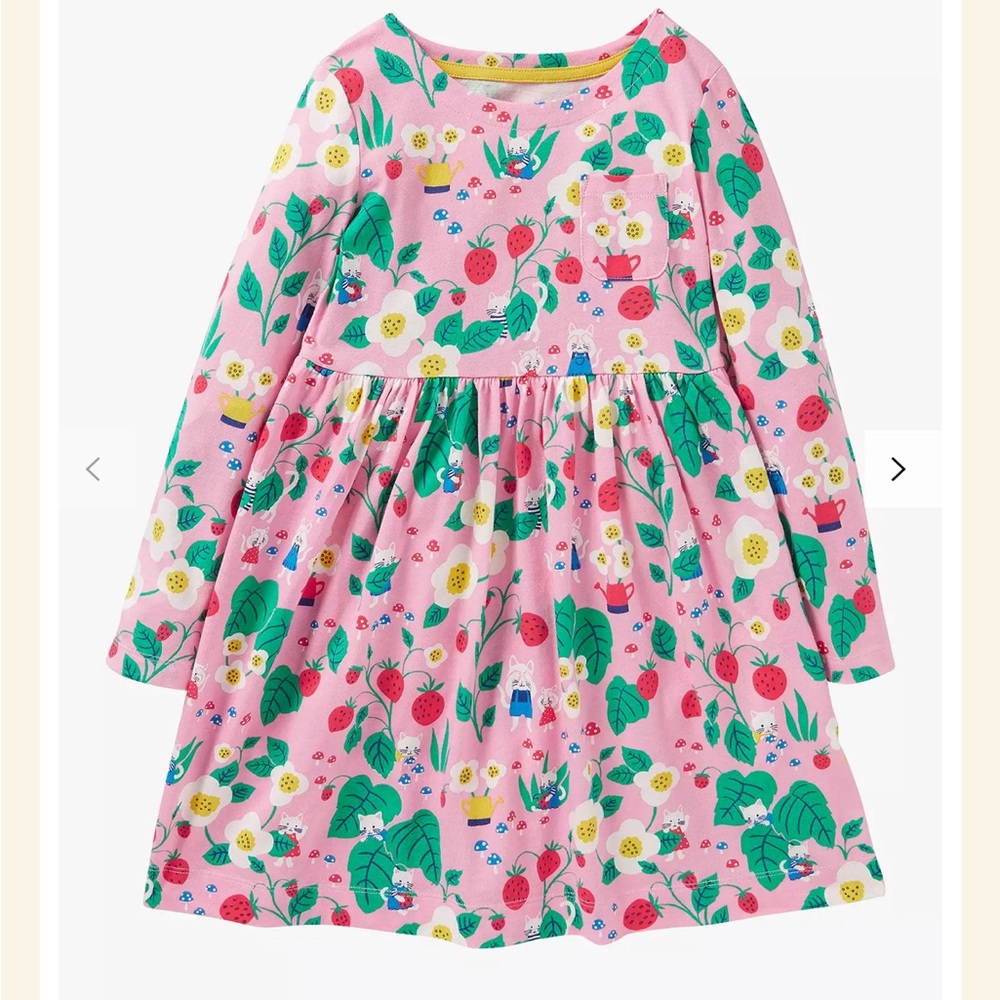 Mini Boden Kids' Strawberry Fun Jersey Dress(new)